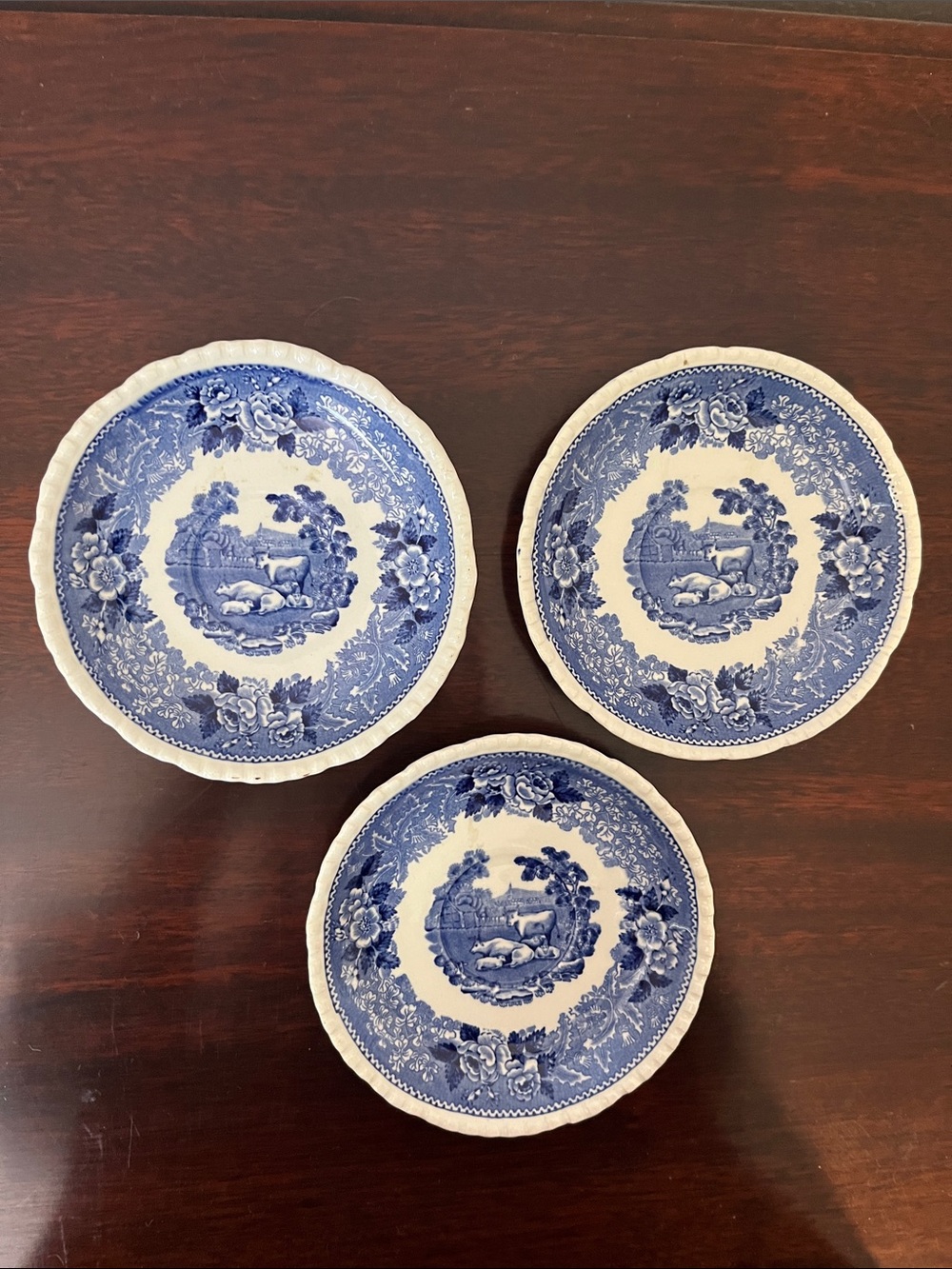 English Scenic Warranted Staffordshire Adam’s England Plates Set of 3